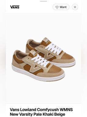Vans unisex Tan & Brown Low-Top  Lowland Comfycush WMNS New Varsity Sneakers